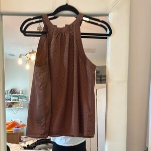 Elegant Brown Sleeveless Top